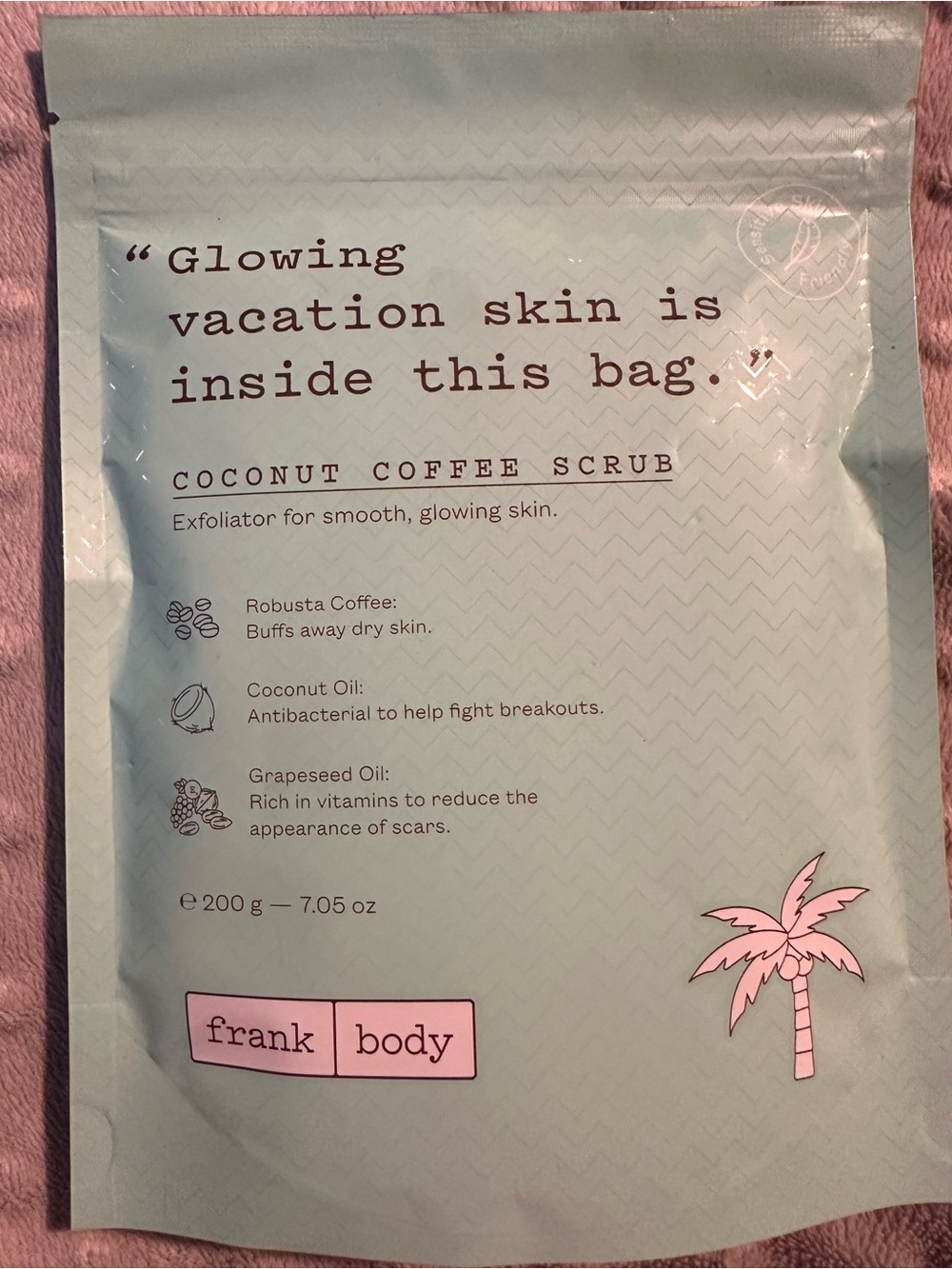 frank body Coconut Coffee Scrub - Mint Green Exfoliant